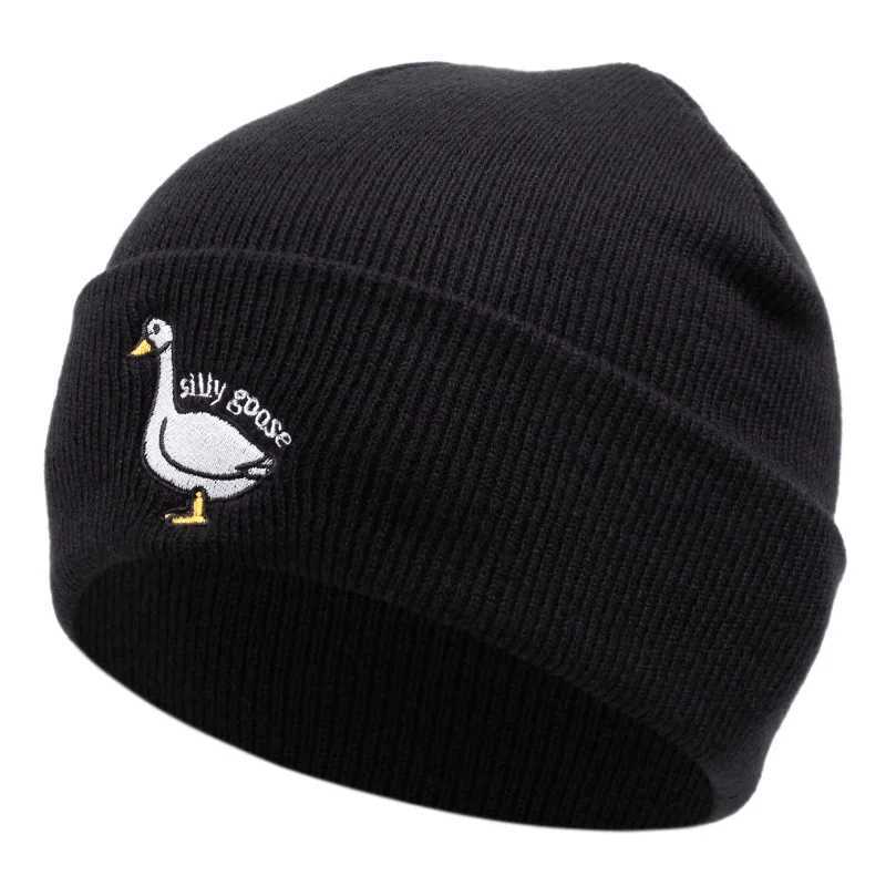 Cute Duck broidered Knitted Hat Warm for Men and Wen in Autumn and Winter Outdoor Adt Knitted Hat with Knitted YarnW251023