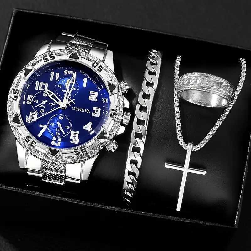 14pcs Luxury Business Men Quartz Wristwatch Alloy Case Round Dial Business Watch Fashion Jewelry Set Everyday AccessoriesL251023