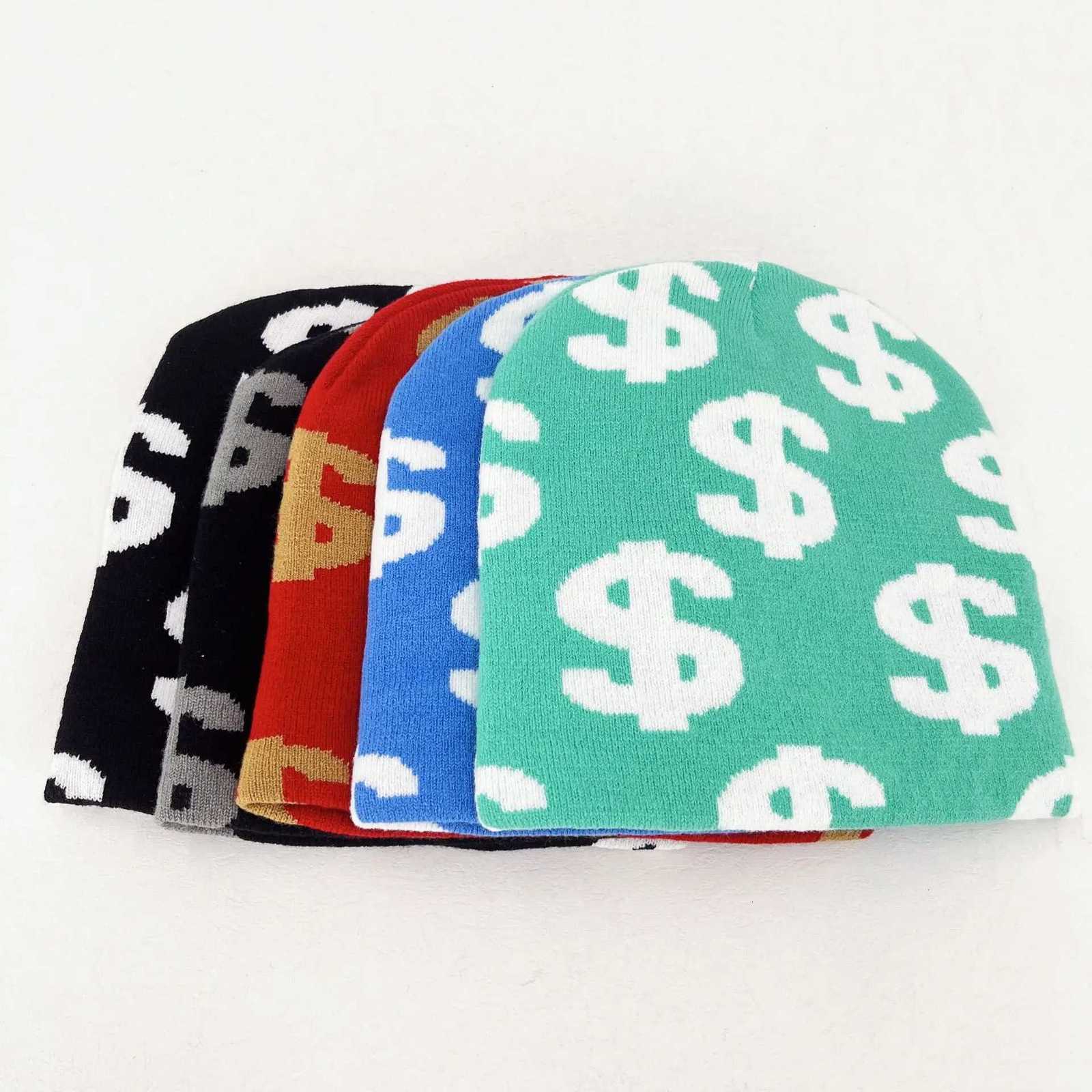 Mens And Womens Dollar Printed Knitted Beanie Universal Y2K Autumn Winter Hat hip hop Web Riding Outdoor Sports Fashion HatXJ251023