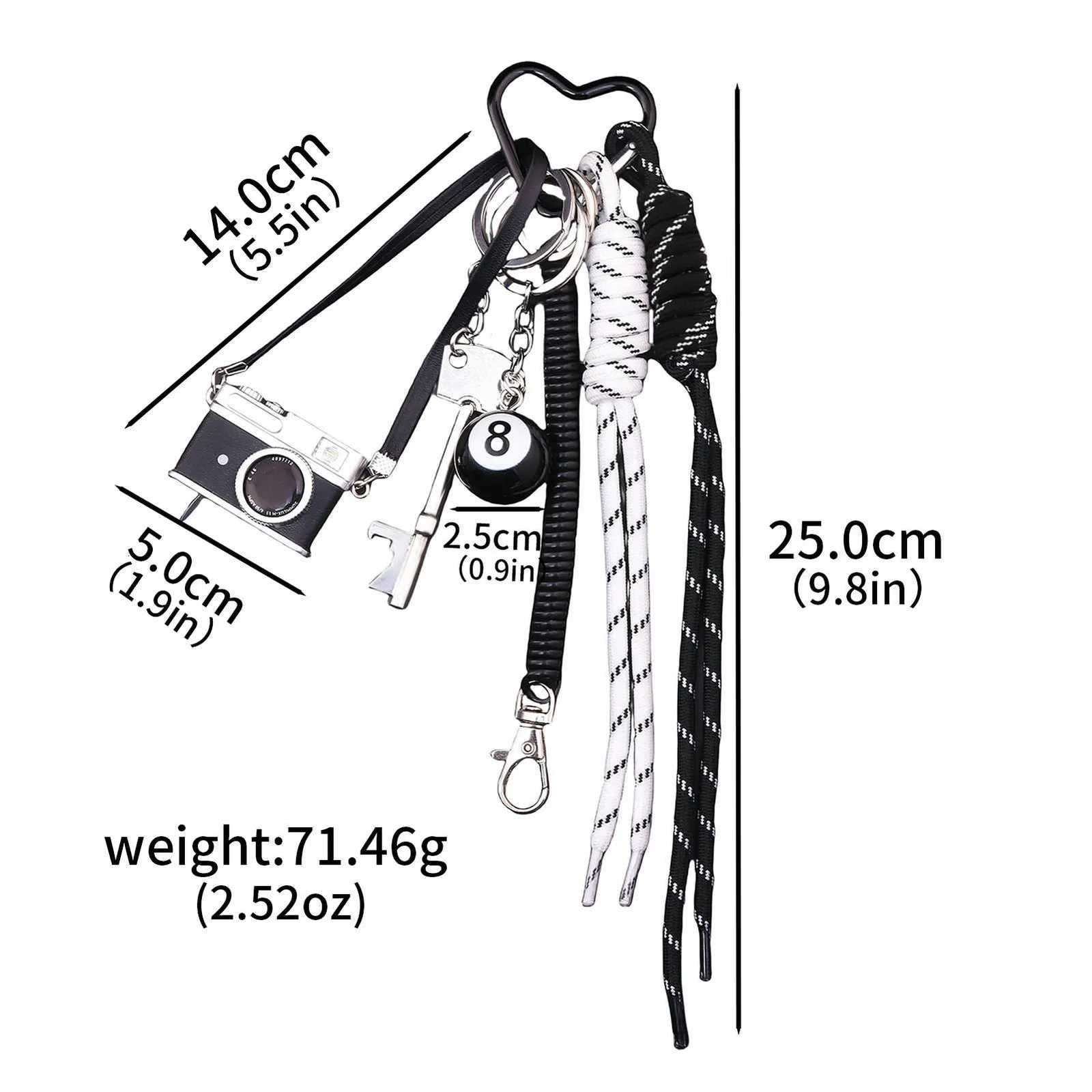 Cute Camera Key Black Eight Bag Keychain DIY Fashion Bag Charm Keychain For Women Bag Charm Cute Accessories Jewelry Gifts Z251023