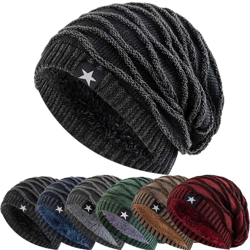 Unisex Slouchy Winter Hats Men Women Warm Beanie Cap Casual Fivepointed Star Decor Winter Knitted HatsXJ251023
