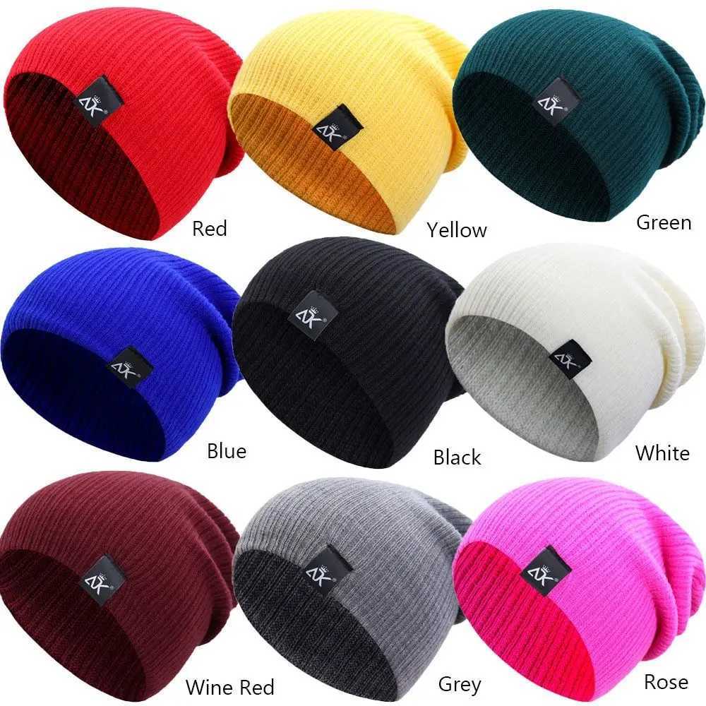 Autumn Winter New Beanies for Wen Men Warm Knitted Hats Fa Baggy Warmer Bonnet Ladies Soft CfortabW251023