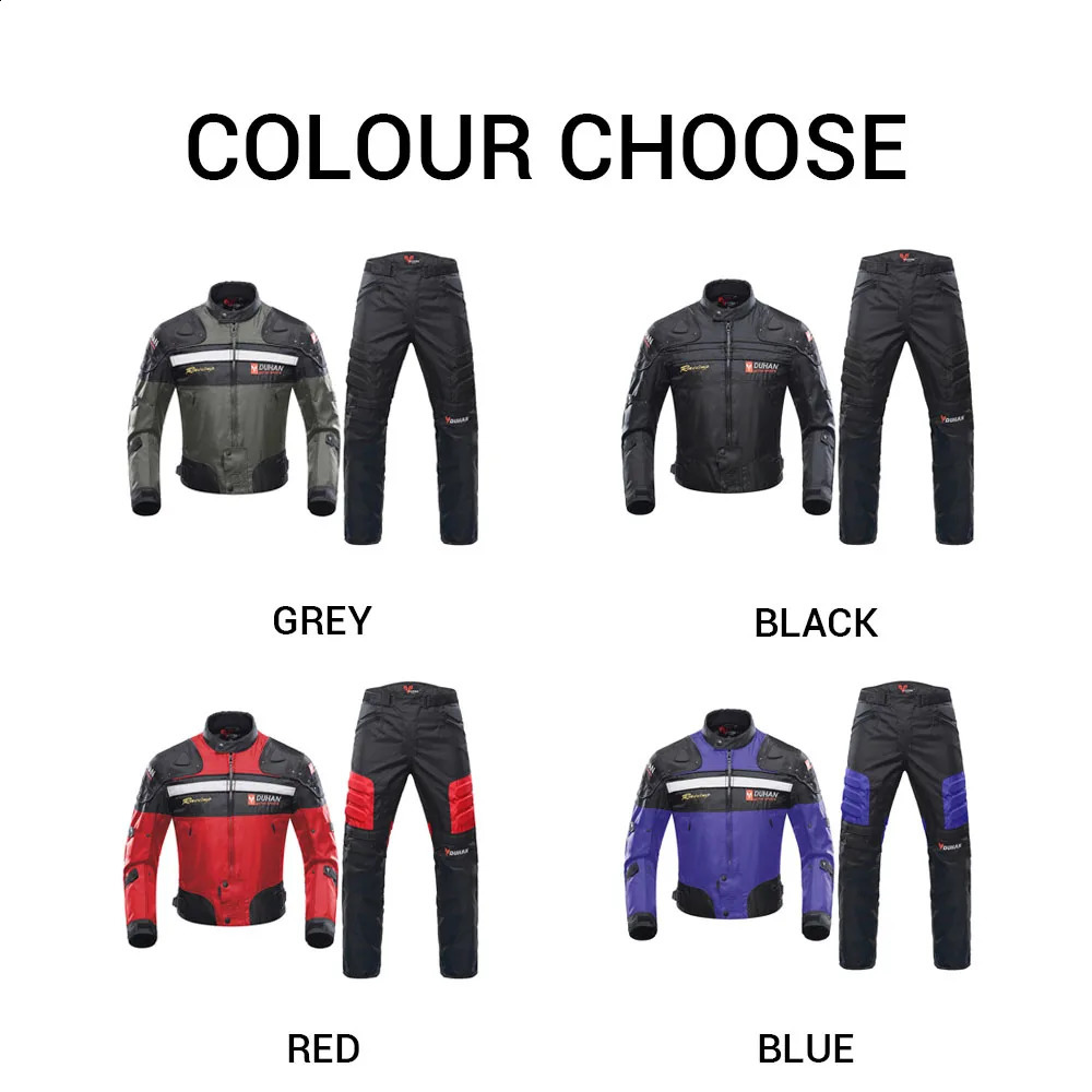 DUHAN Motorcycle Jacket Man Motocross Racing Pants Body Armor Moto Protection Clothing Set With able Linner 251023