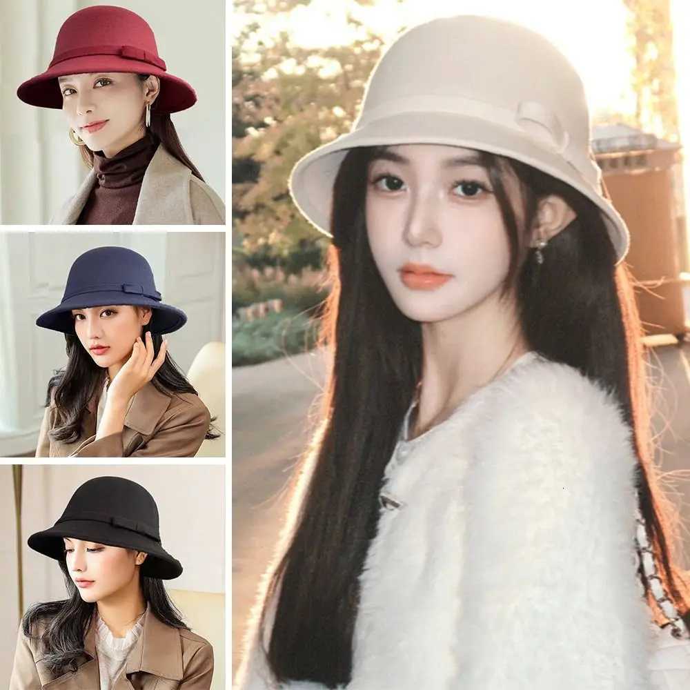 Soft Autumn Winter Wen Felt Fes Hat Vintage Bowknot Ladies Hat De Felt Wedding Church Jazz Fa Bow BowrW251023