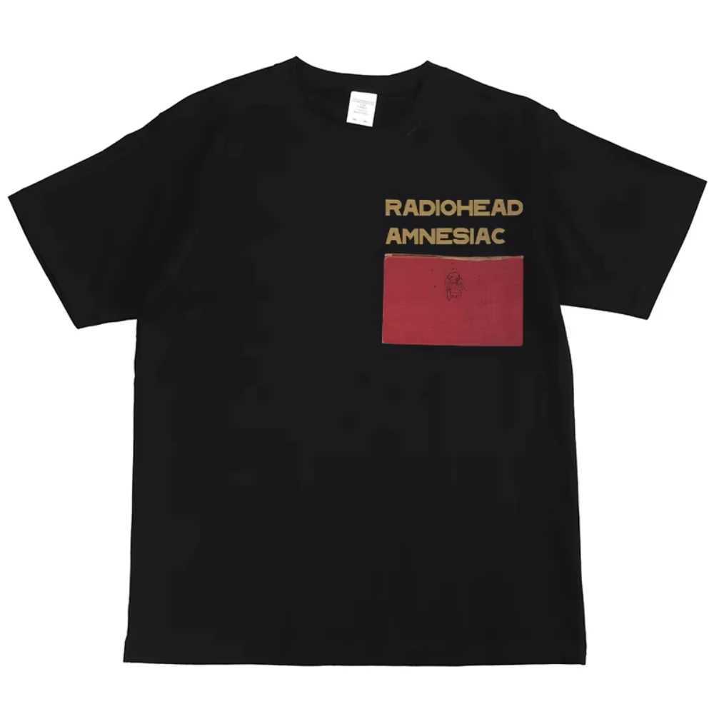 Summer Radiohead Rock Band Print American Street Hip Hop Vintage Black Men Women Short Sleeve Cotton Printed TShirt UnisexXJ251023