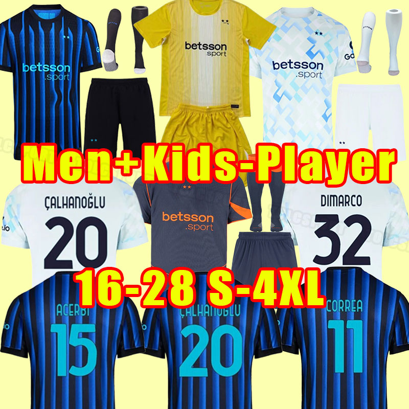 Inter 3XL 4XL LUKAKU soccer jerseys 25 26 Inter BARELLA VIDAL LAUTARO ERIKSEN ALEXIS DZEKO CORREA football shirt 2025 2026 Milans Player version men kids Goalkeeper