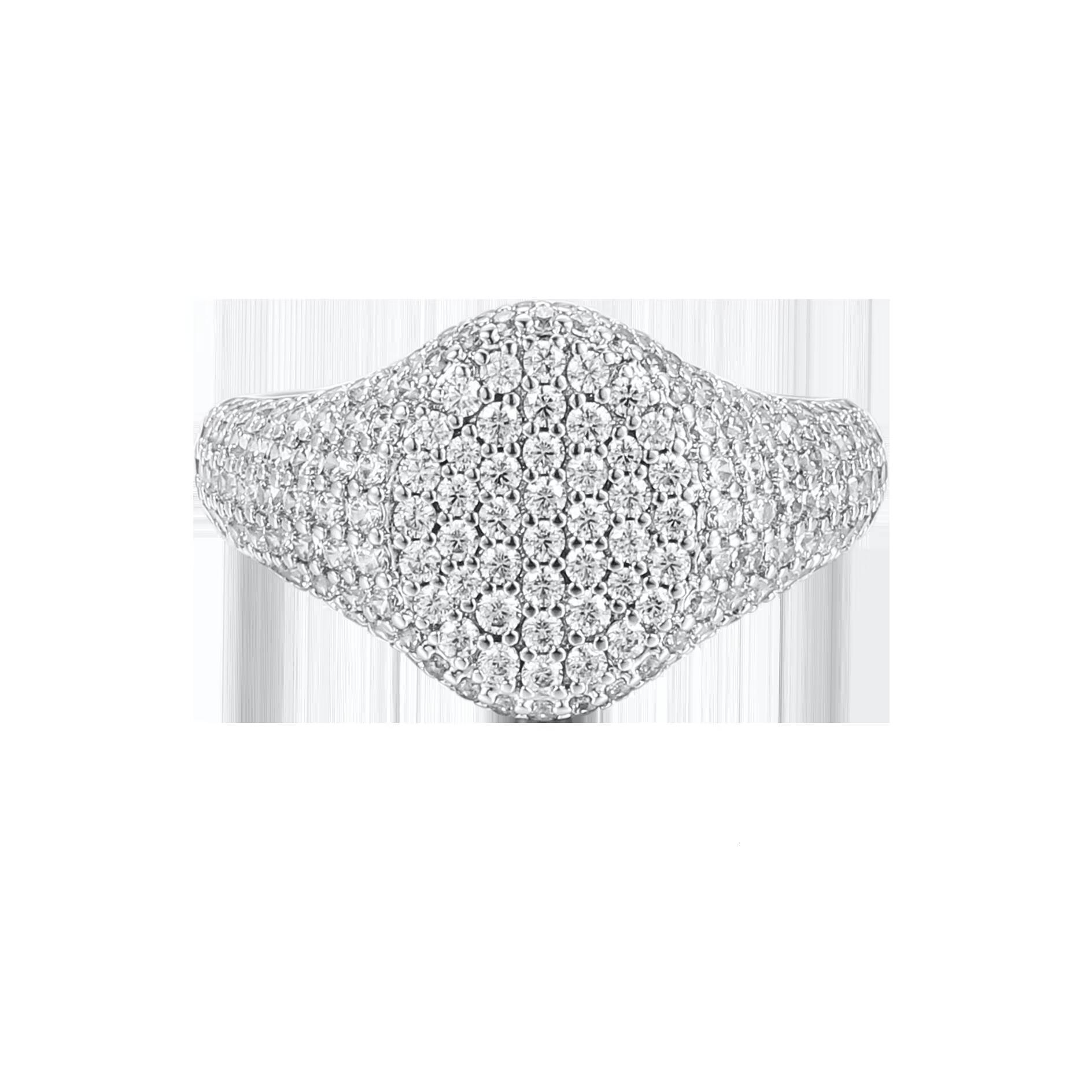 Luxury Fine Jewelry Ring Iced Out Round Brilliant Cut 3A 5A Zircon Micro Pave Setting VVS Moissanite S925 Sterling Silver Ring