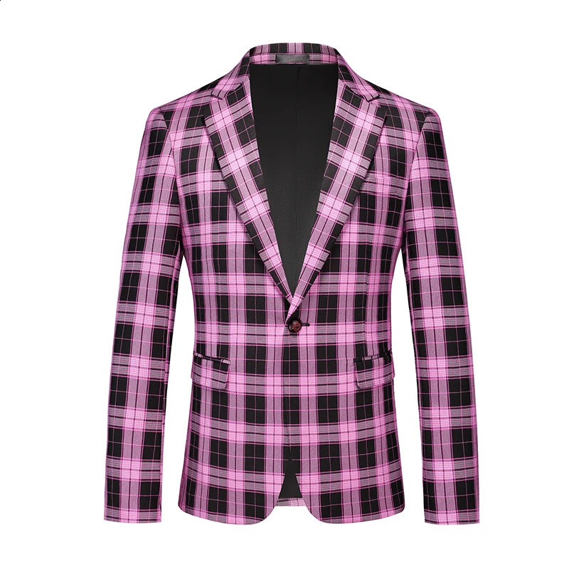 Single Breasted Plaid Suit Mens Clothing Fashion Simple Men Business Social Wedding Party Tuxedo Dress Blazers Jacket 251023