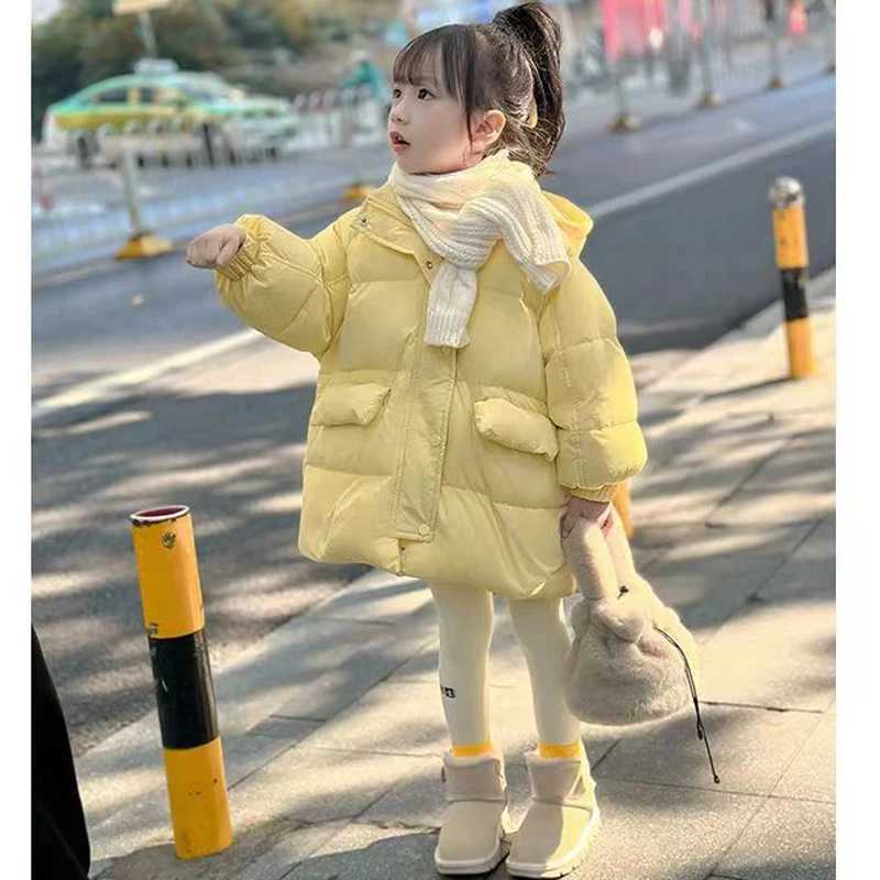 Winter New Teen Girls Jacket long Solid Color Thick Windproof Hooded Outerwear For 312Y Girls Warm Down Cotton Parka Snowsuit Y251023