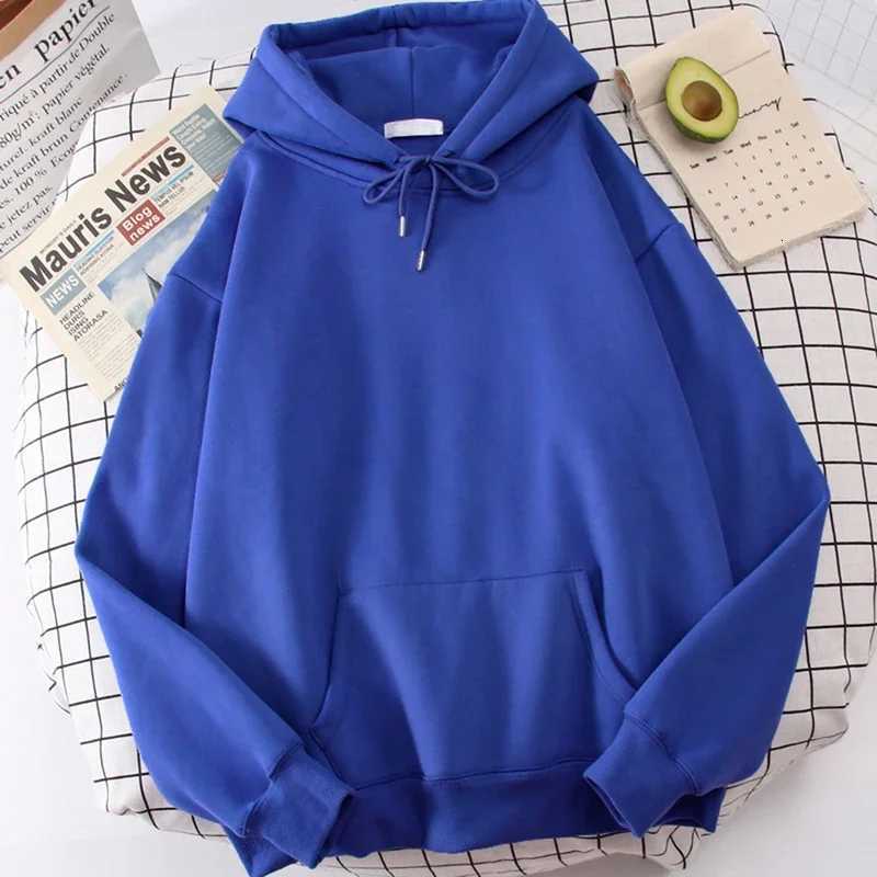 Autumn casual womens solid color hoodie comfortable stretch sports shirt loose pocket warm clothes fashionable street mensT251023