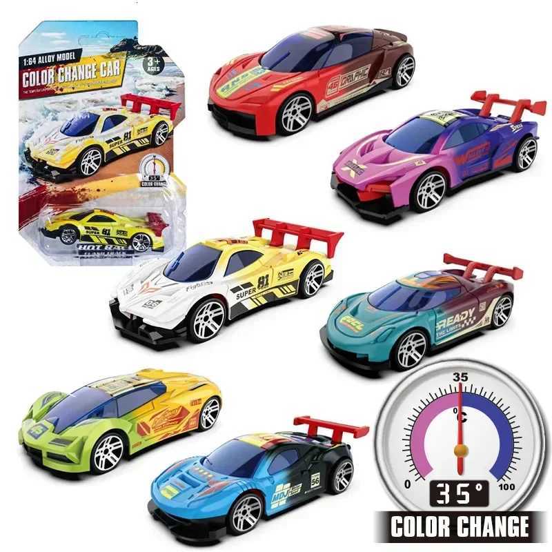 164 Magic Color Changing Racing Car Model Temperature Sensitive Inertia Pull Back Cars Toys CrashResistant Durable Boys GiftT251023