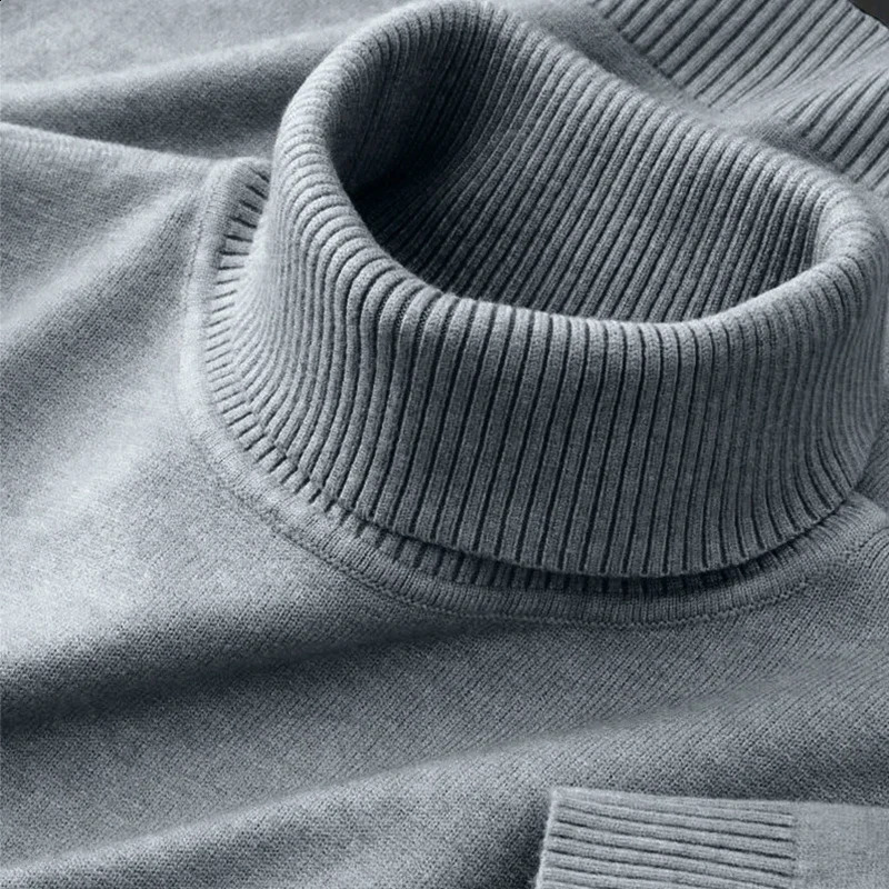 Mens Knitted Sweaters Solid Color Turtleneck Breathable Pullovers Warm Outdoor Basic Streetwear autumn Business Tops 251023