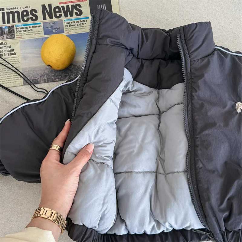 2024 Winter New Children Long Sleeve Warm Letter Coat Plus Velvet Thick Boys Down Jackets Baby Girls Padded Jacket Kids Clothes Y251023