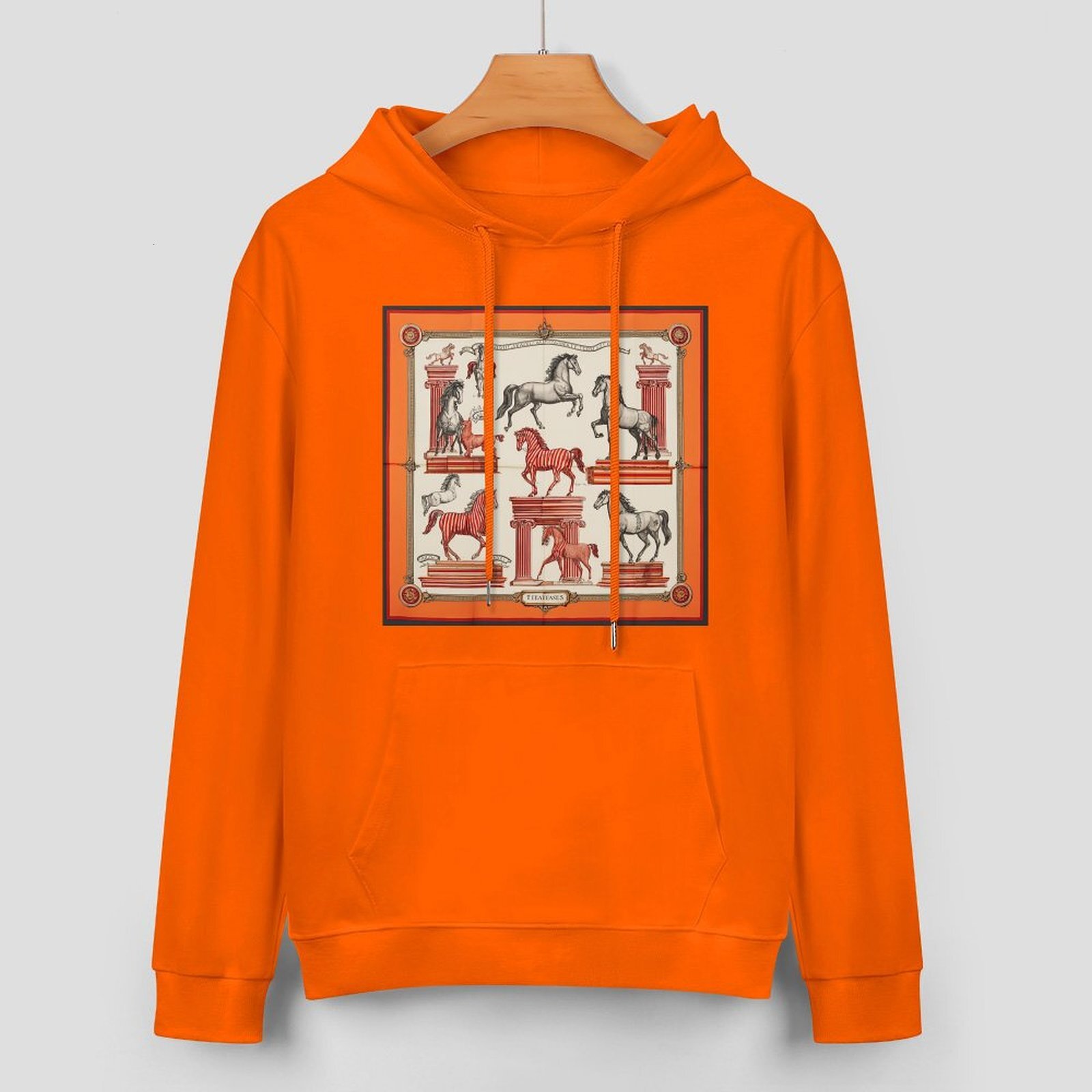 H Designer Fall Winter Hoodie Luxury Horse Print Design Unisex Long Sleeve Streetwear Hip Hop Oversized Fit Hoodie Men's Fashion Apparel H31