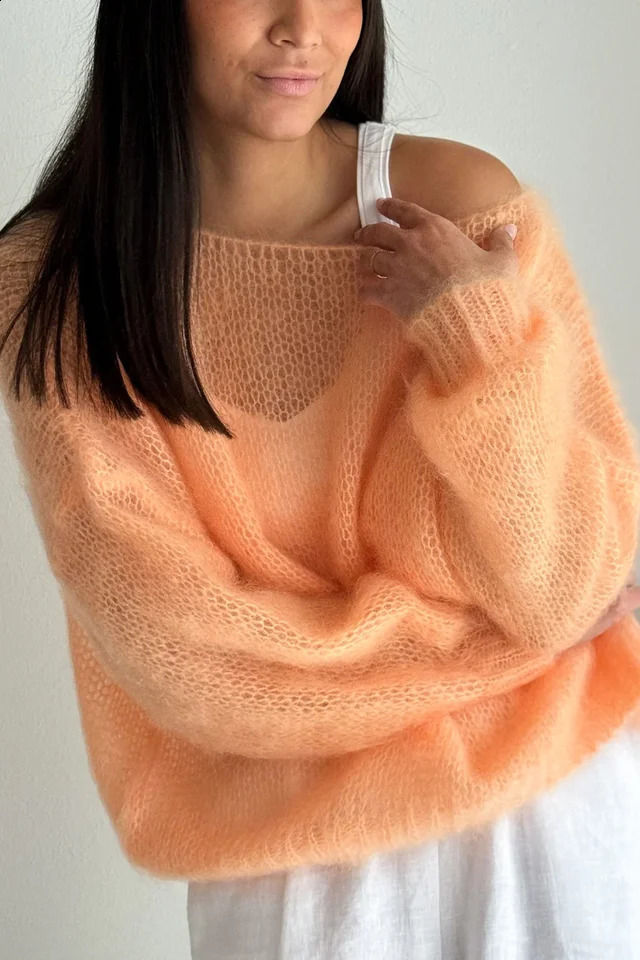 WomenS Casual Sweater Soft Comfortable Off Shoulder Pullover in Light Blue Perfect for Spring Fall Casual Attire Casual S 251023