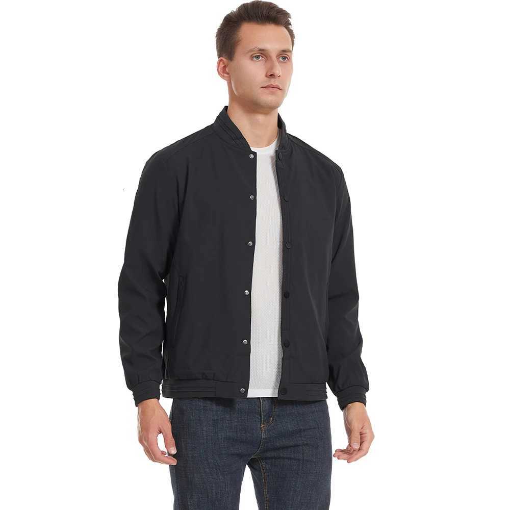 Large Size American Baseball Collar Jacket Business Casual Single Breasted Design Standing Collar Jacket Trendy Quality Menswear W251023