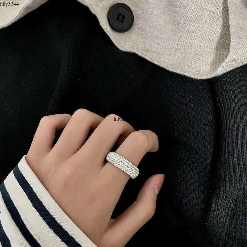 Band Rings VAF High End Aaa Zirconia Pave Stainless Steel Iced Out Moissanite Eternity Engagement Cubic Zirconium Ring For Men Women