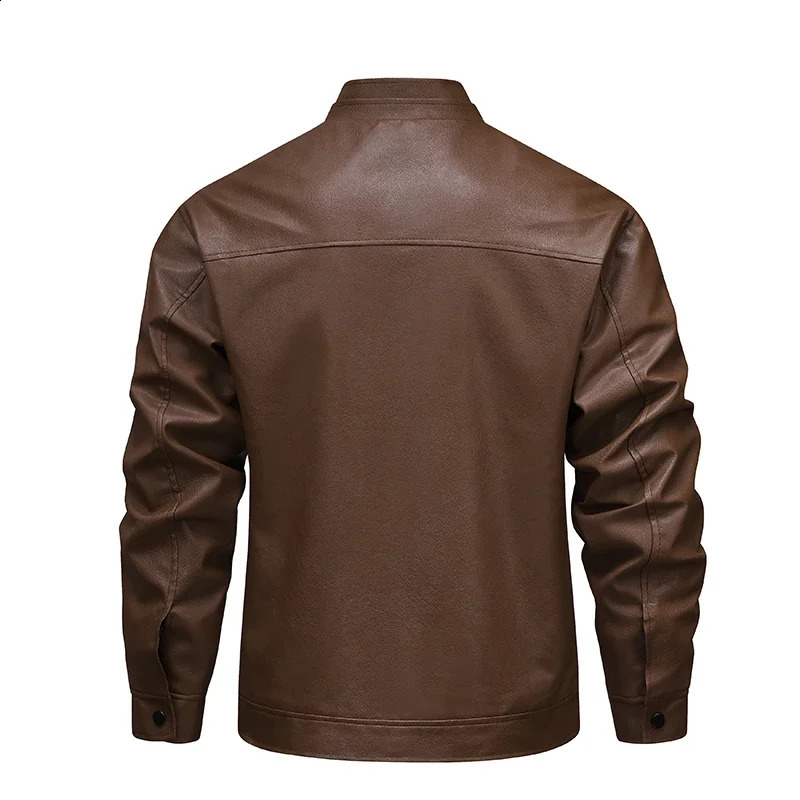 Mens Vintage Warm Biker Jacket AutumnWinter Textured Lining Outdoor Casual PU Leather Coat Men Fleece Motorcycle jackets 251023