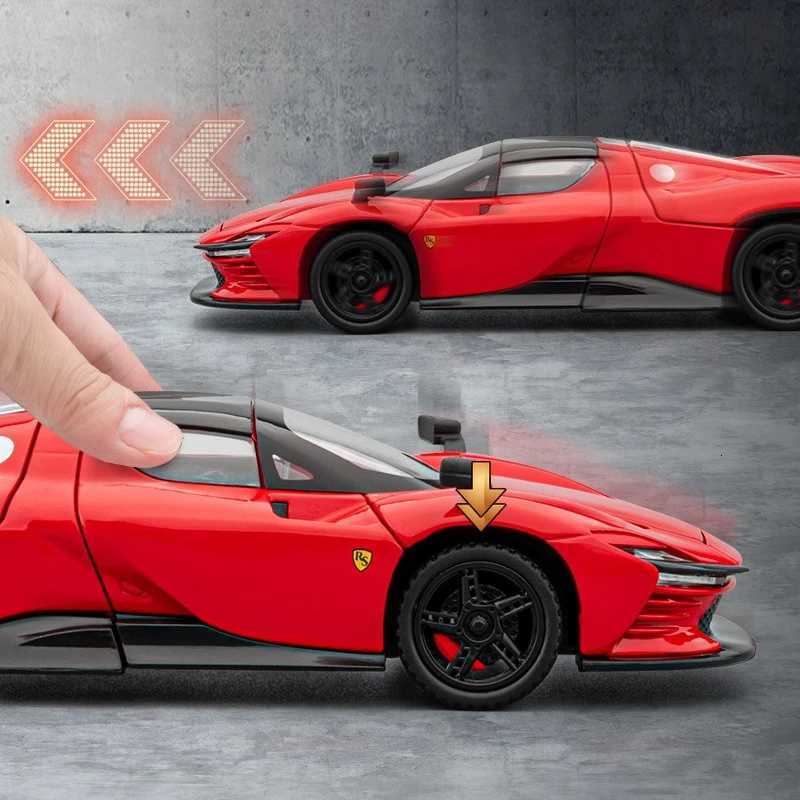 132 Daytona SP3 Alloy Simulation Sports Car Model Sound and Light Series Toy Car Collection Ornament Childrens GiftT251023