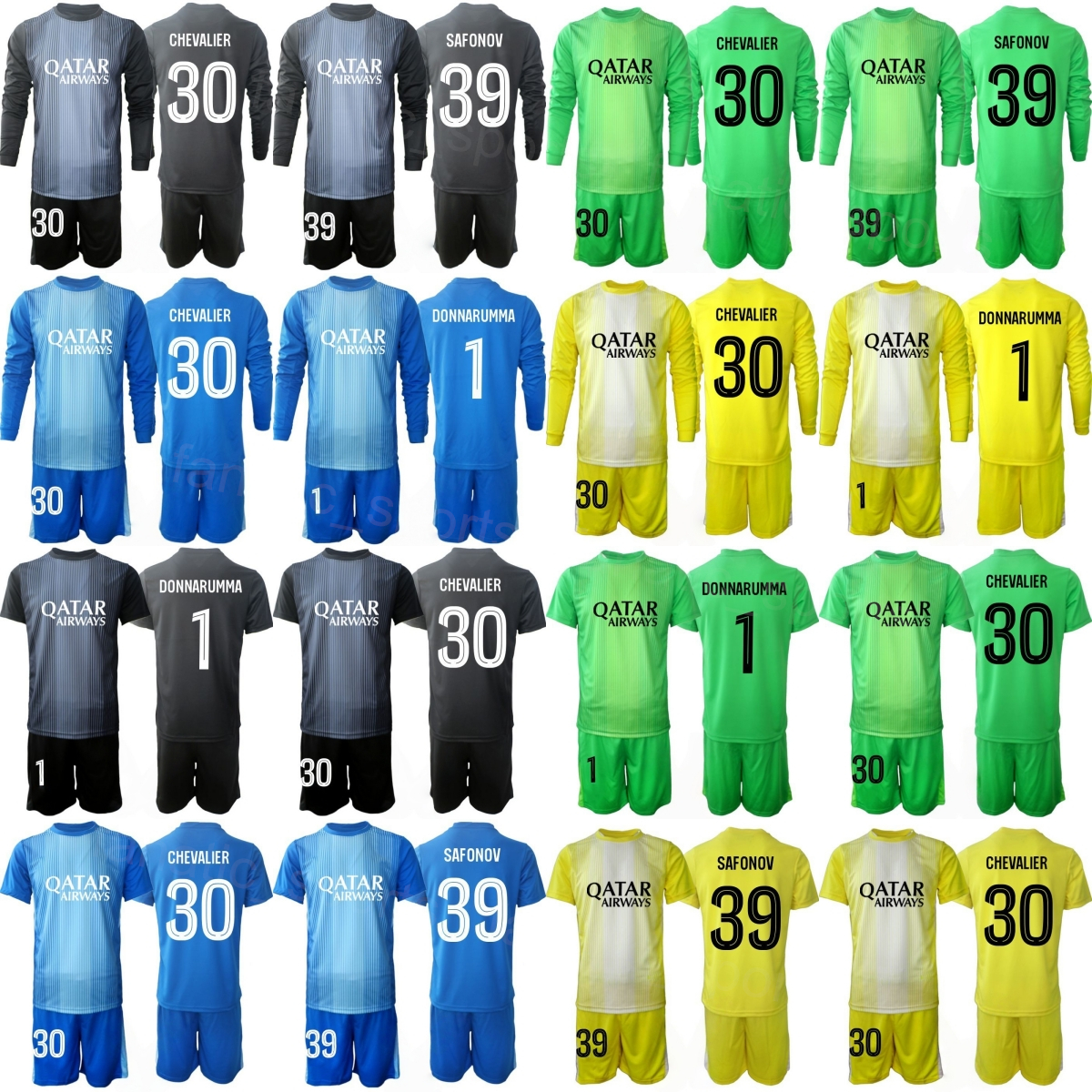 Club 25 26 Goalie 30 Lucas Chevalier Soccer Jerseys Adult Child Gianluigi Donnarumma Goalkeeper GK Long Sleeve Matvei Safonov Keylor Navas Football Shirt Kits BaLi