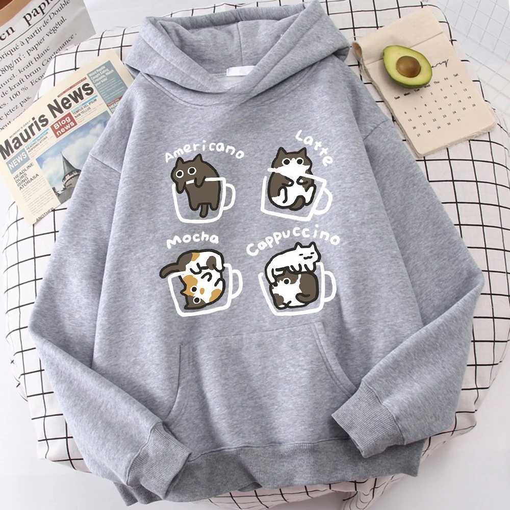 Five Little Cats Playing in The Cup Autumn Hoodies Mens Women Street Harajuku Sweatshirt Daily Hoody Fashion Winter ClothingT251023