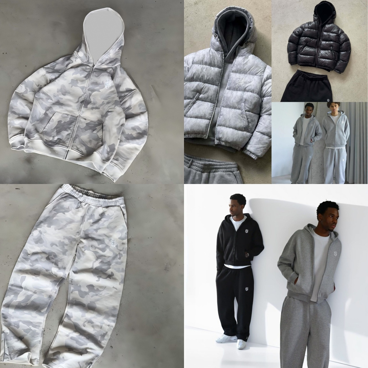 Men's Tracksuits Embroidered Sweatpants Two-piece Set Mens Hip-hop Oversized Casual Zipper Hoodie Tracksuit Men Clothing