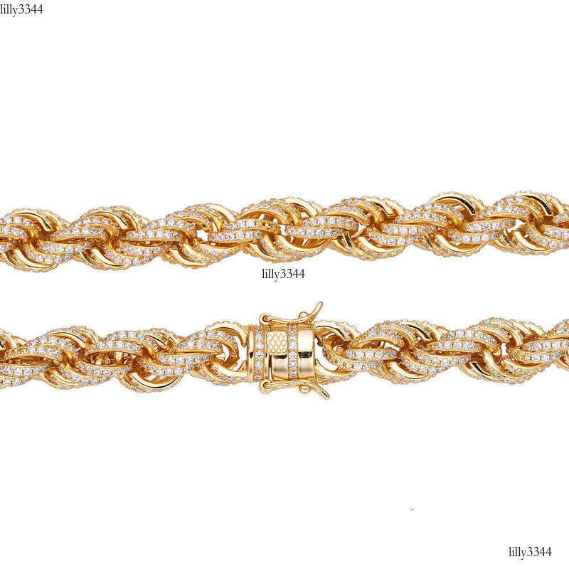 necklace moissanite chain Hip Hop Sier VVS D Color Moissanite Bracelet Bangle Anklet Necklace Choker Men Jewelry Iced Out Rope Chai