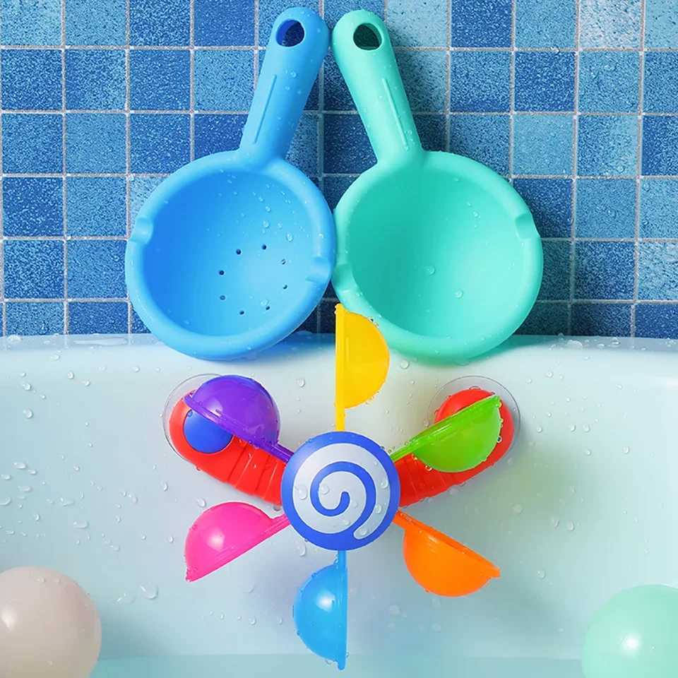 Colorful Water Wheel Bathing Sucker Bathtub Water Spray Play Set Shower Sprinkler Toy Baby Bath Toys For Kids Toddler Gifts J251023