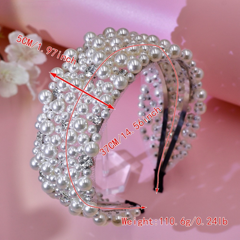 Hairpins designer HairJewelry Faux Pearl Handmade Woven Headpiece Accessories for Wedding Hairstyles: Pearl Wide Hair Accessory Crystal Headband Hair 
