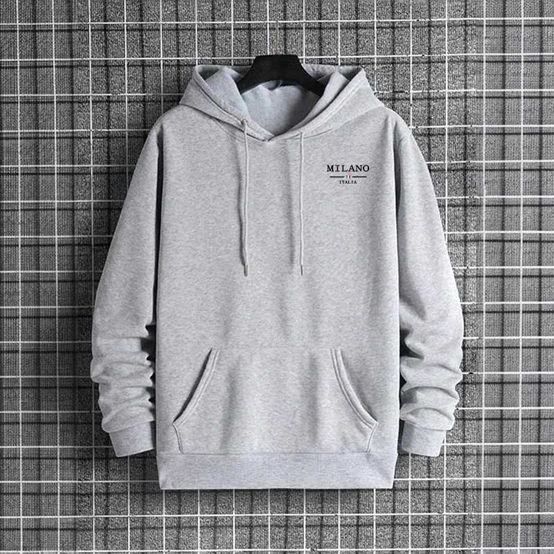 Italy Print Mens Hoodie High Quality Long Sleeve Solid Color Sweatshirt Urban Casual Fashion Sporty Hooded Outerwear Man ClothesT251023