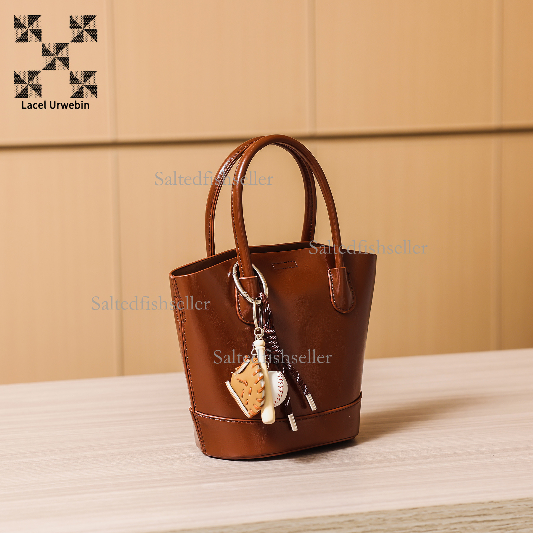 Lacel Urwebin High-end Designer Women's Bucket Bag Luxury Fashion Autumn And Winter New Jacquard Handbag Versatile Casual Commuting Shoulder Cros