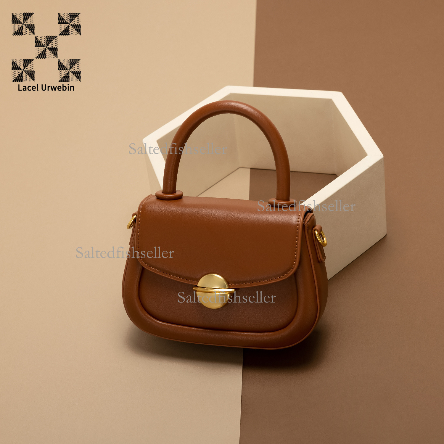 Lacel Urwebin Designer Luxury New Women's Handbag Fashion Trendy Brand Small Versatile Metal Buckle Single Shoulder Crossbody Bag Women's Mi