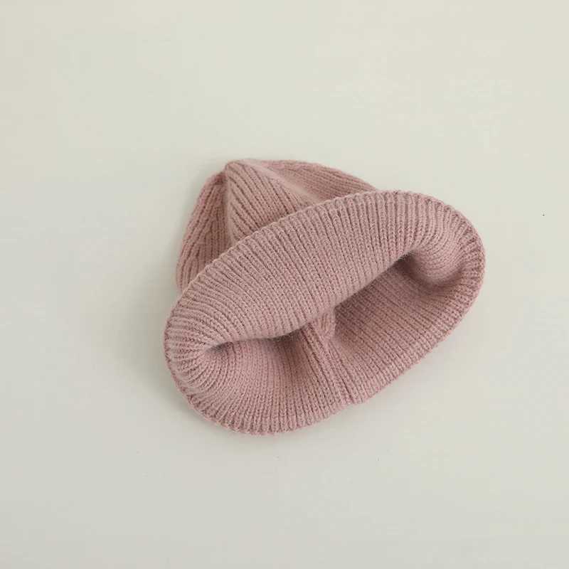 Candy Color Kids Hat For Girls Boys Autumn Winter Baby Beanie Kids Elastic Warm Knitted Children Hats Solid Color Baby HatW251023