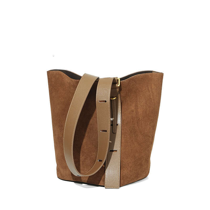 Luxury bag Autumn Winter Women Lazy Style Nubuck Leather Shoulder Crossbody Niche High end Large Capacity Suede Bucket Bag