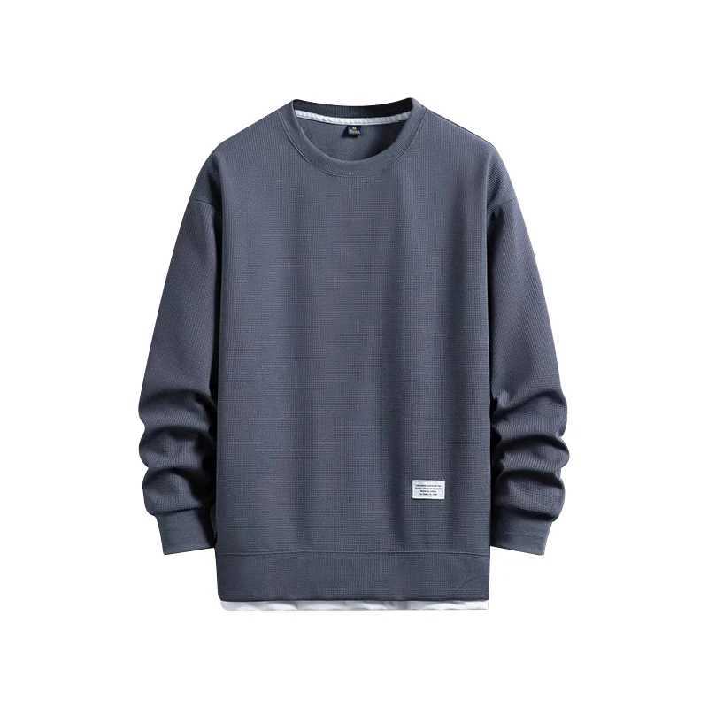 Highend Quality Waffle Fabric Round Neck T Shirts Long Sleeved 2023 Spring Autumn Casual Allmatch Tshirt Fashion Men ClothingXJ251023