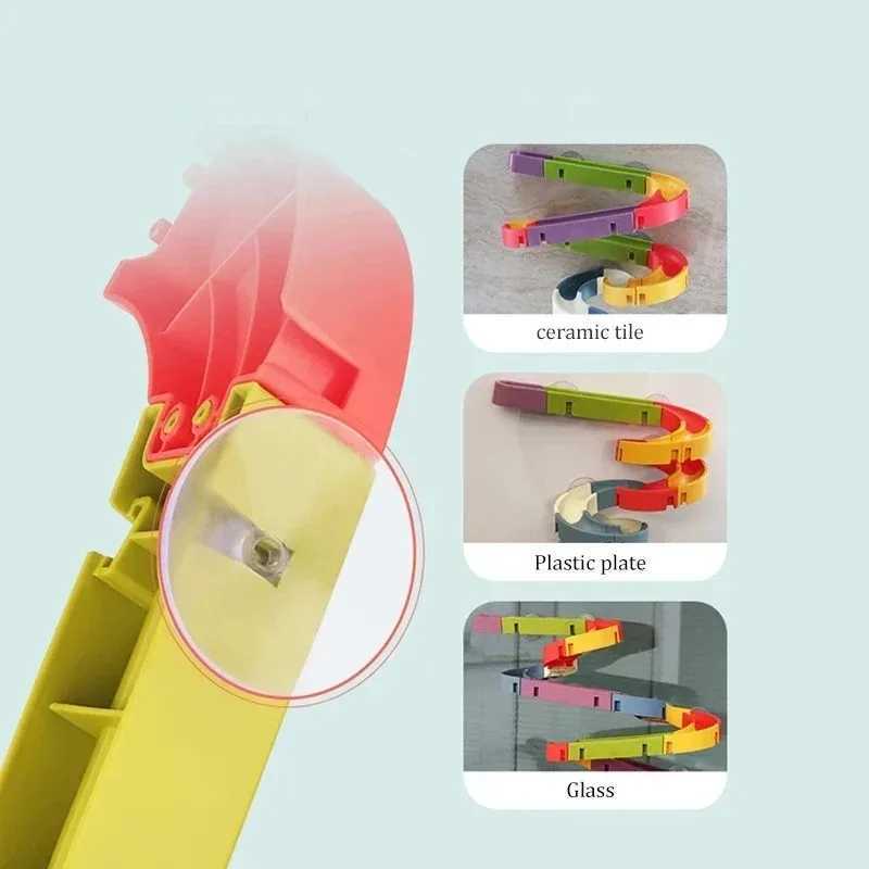 Kids Building Track Marble Run Toy Baby Bath Water Play Toy with Shower Sprinkler Spinning Duck Educational Learning Toy J251023