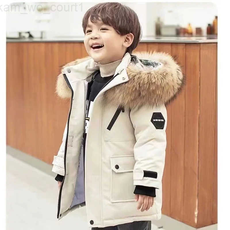 30 Winter Kids Padded Jacket Children Thick Plus Velvet Warm Parkas Coat Boys Girls Fur Collar Hooded Cotton Clothes Outerwea M251023