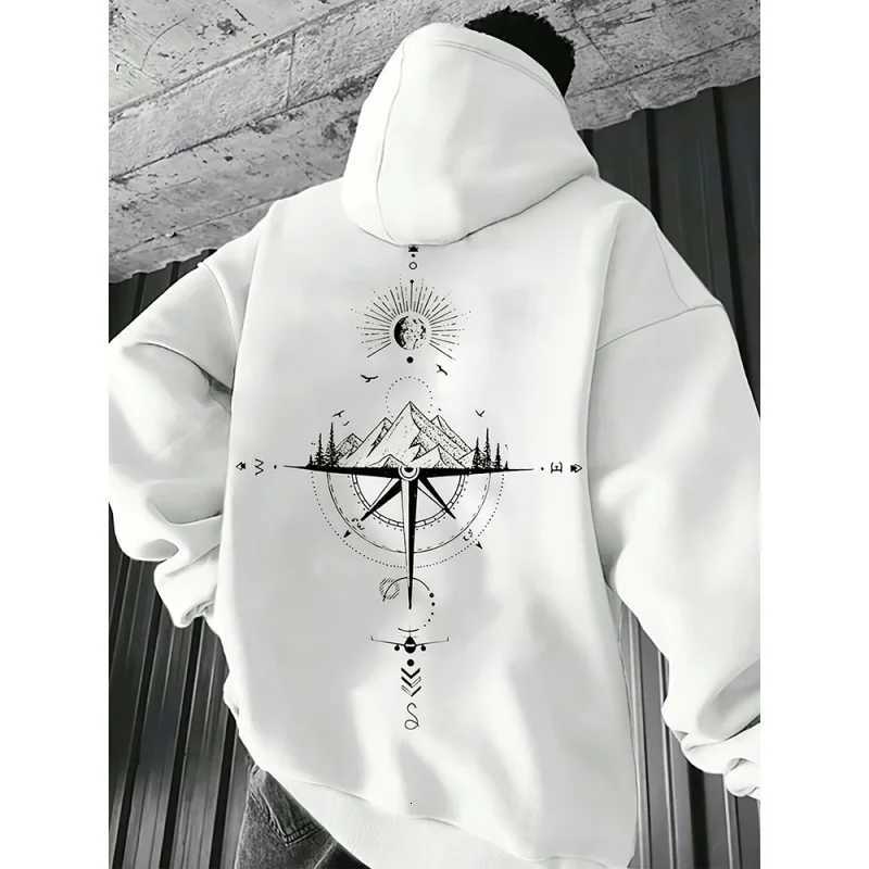 2025 New Year Mens Loose Fit Hooded Pullover Sweatshirt Hot in Crossborder TradeT251023