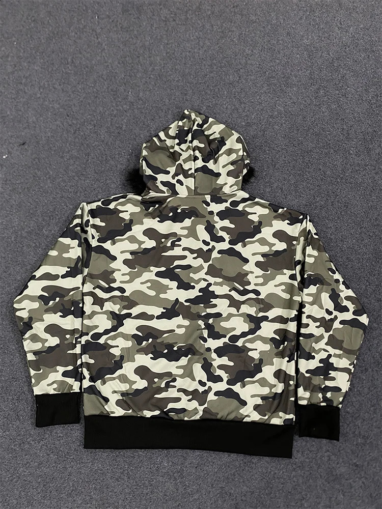 Winter Camouflage Pattern Hoodie womens Warm Fluffy Fur Collar sweatshirt Casual Trendy Hooded zipup woman clothing 251022