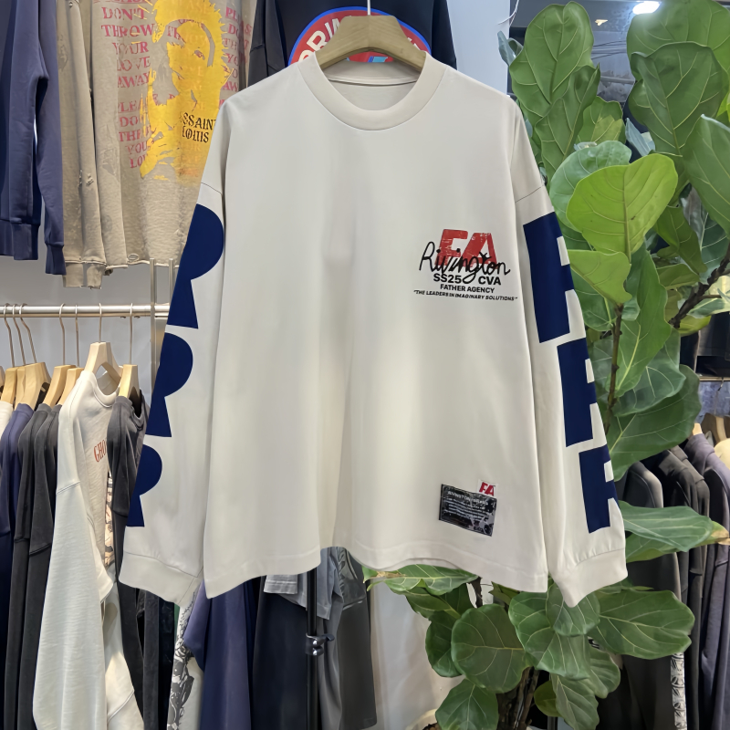 Real Photos Long Sleeve Tshirts Print Cotton Men and Women 2026ss