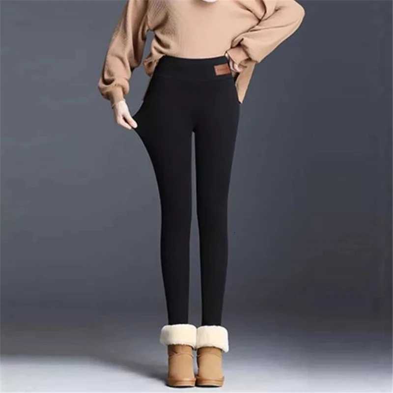 Winter Women Leggings Fleece Lined Velvet Keep Warm Pants High Waist Leggings Women Solid Comfortable Stretchy Thermal Plus SizeT251023