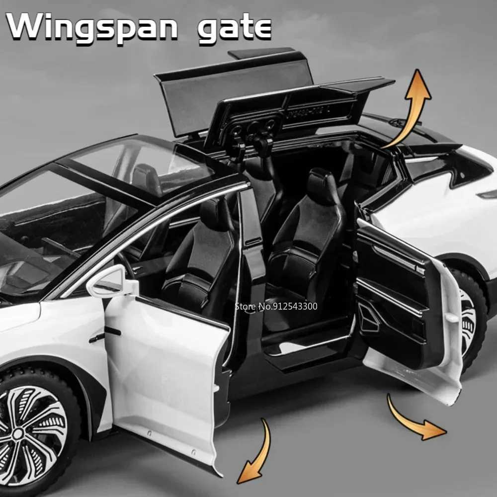 122 HiPhi X Z4 Toy Car Model Diecast Metal Sound Light Pull Back Doors Opened Miniature Vehicle Models Presents for BoysT251023