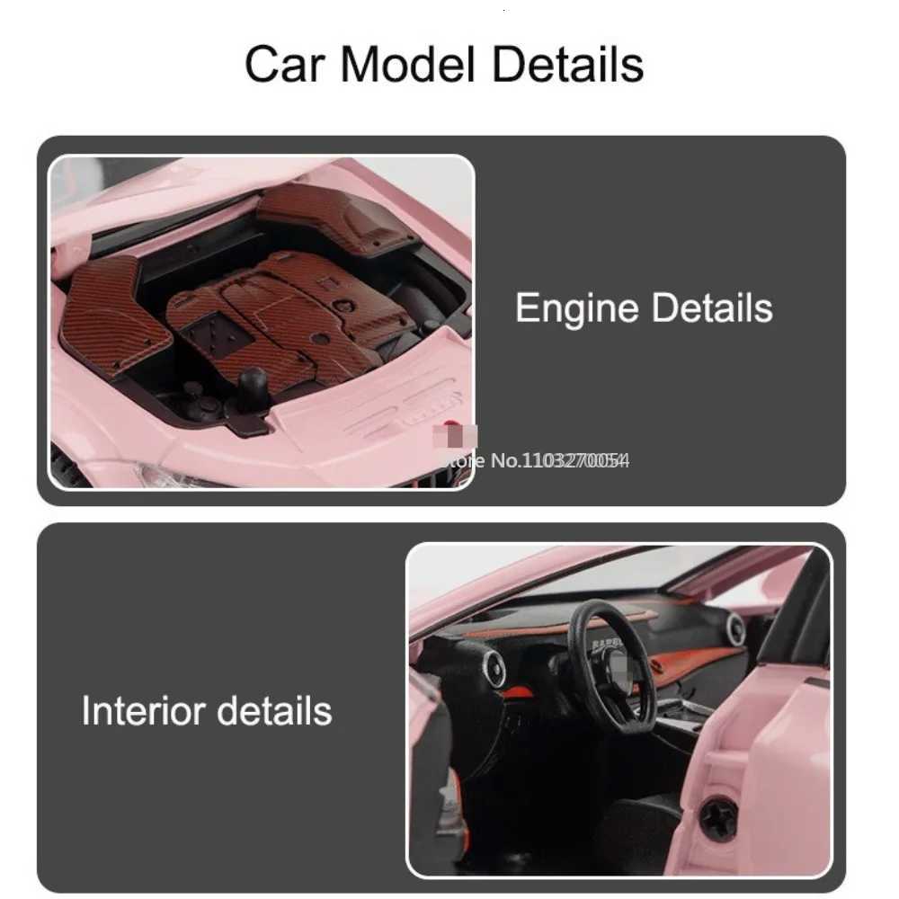 124 ROCKET 900 Diecast Alloy Toy Car Model Rubber Tire Simulation Interior 6 Doors Can Be Opened Vehicles Decorations Boy GiftsT251023