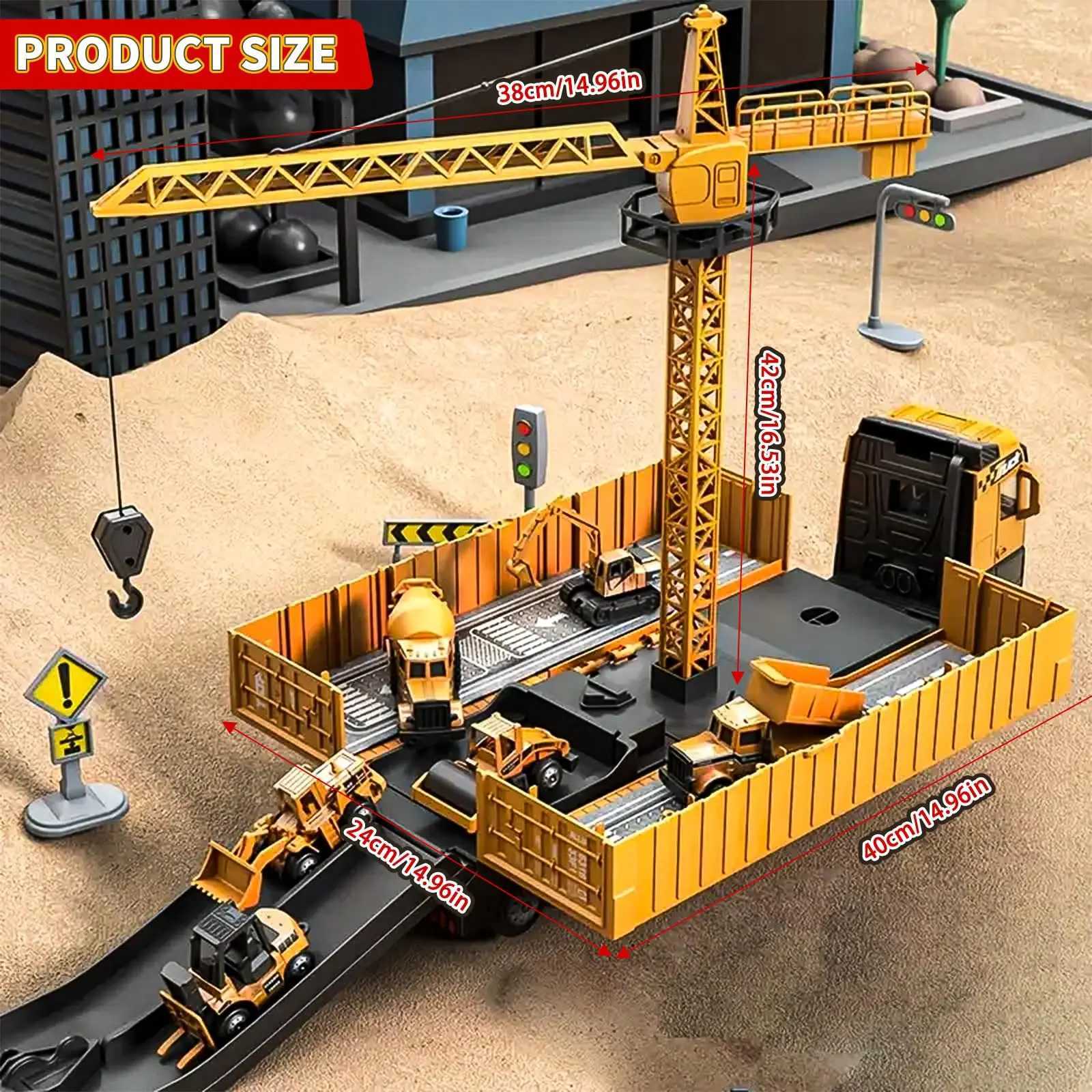 Alloy Construction Vehicles Toy Set for Ages 38STEM Toys with Container TruckTower CraneExcavator Perfect Birthday GiftT251023
