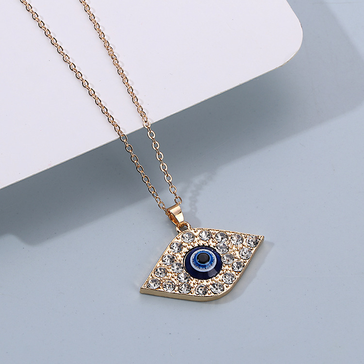 Designer necklace for woman Gold necklace Blue Eye Necklace Fashion Diamond Devil's Eye Pendant Necklace free shipping Halloween gift