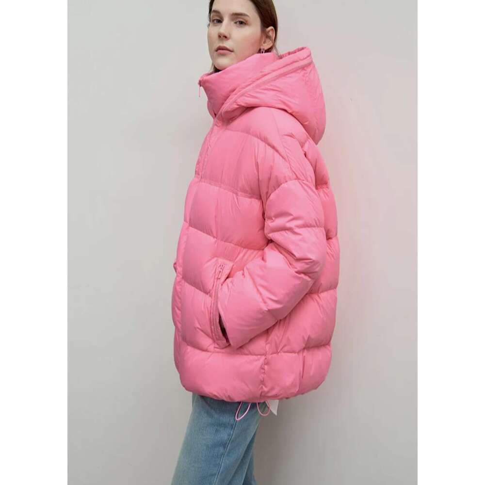 Minimalist Women Winter Down Jacket 2025 New Warm Thick Hooded Parkas Coats Loose Female Commuter Puffer Overcoat Womens Coat
