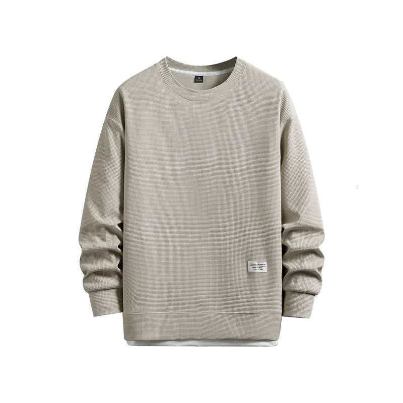 Highend Quality Waffle Fabric Round Neck T Shirts Long Sleeved 2023 Spring Autumn Casual Allmatch Tshirt Fashion Men ClothingXJ251023