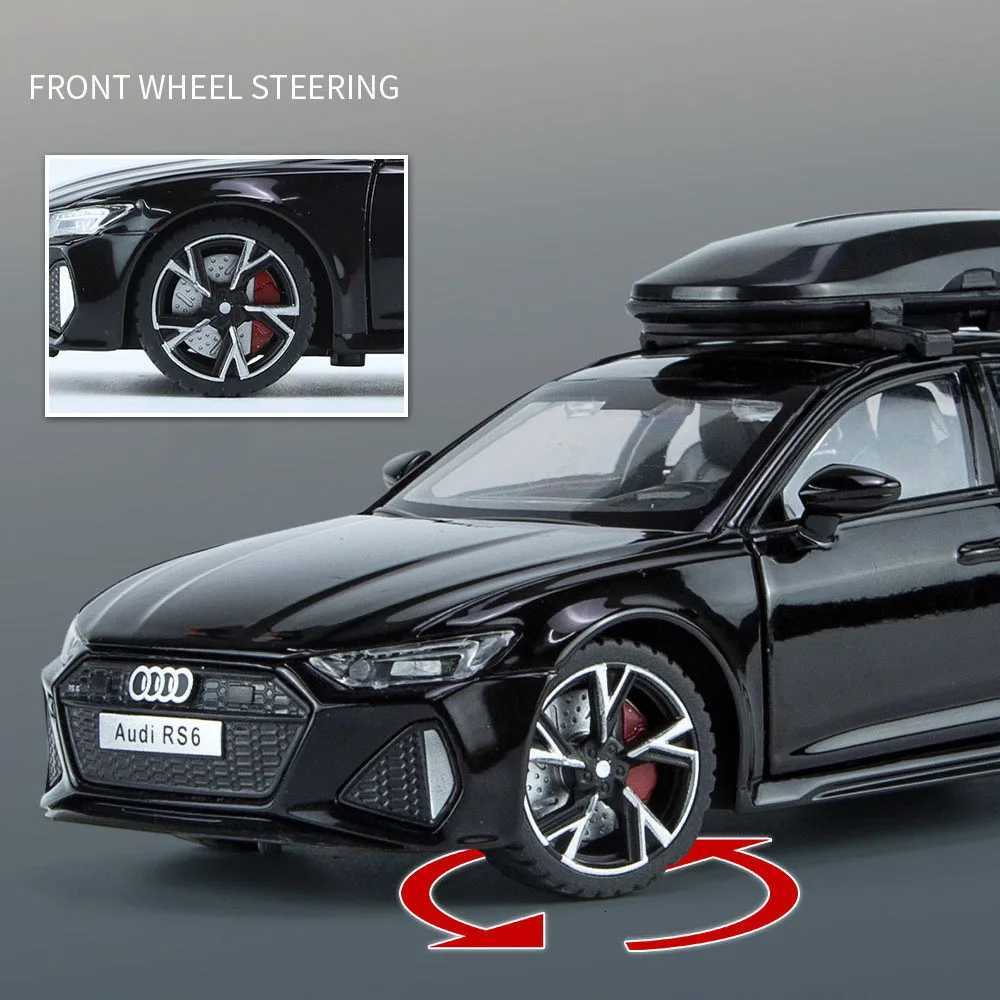 132 Audi RS6 Toy Car Model with Sound Light Doors Opened Alloy Diecast Model Vehicle Collection Toy for Boy Adult Festival GiftT251023