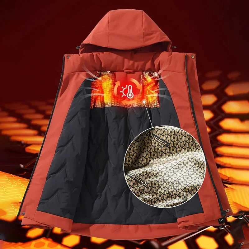 Winter Warm Waterproof Cotton Padded Jacket Mens Hiking Climbing Trekking Skiing Rain Parka Coat Men Windproof Windbreaker Coat Z251023