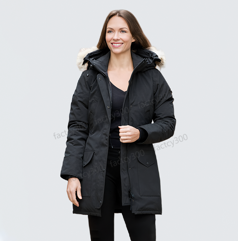 Designer Women Down Jacket Puffer Parka Thick Warm Wolf Fur Removable Hooded Woman's Long Style Slim Coat Best Quality Doudoune femme XS-2XL